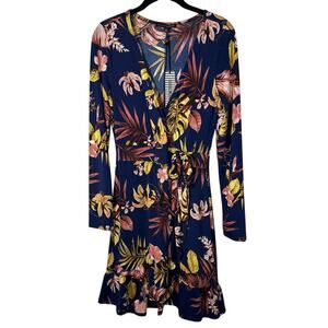 NWT Haute Monde Floral Long Sleeve Dress Women's Medium